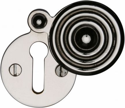 Click Here To Enlarge This Photo Of V972-PNF Heritage Brass Covered Keyhole Reeded Polished Nickel Finish