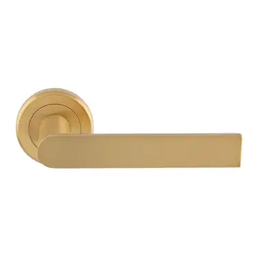 Click Here To Enlarge This Photo Of SZM210SB - Carlisle Brass Serozzetta 'Edge' Lever on Round Rose Satin Brass