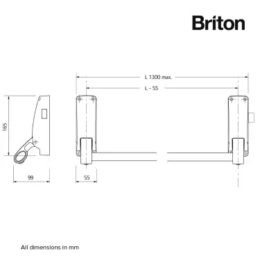 Click Here To Enlarge This Photo Of BRITON 378&period;SE Single Door Push Bar Panic Latch - Silver