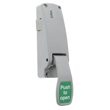 Click Here To Enlarge This Photo Of BRITON 1438&period;SE Single Door Push Pad Panic Latch - Silver