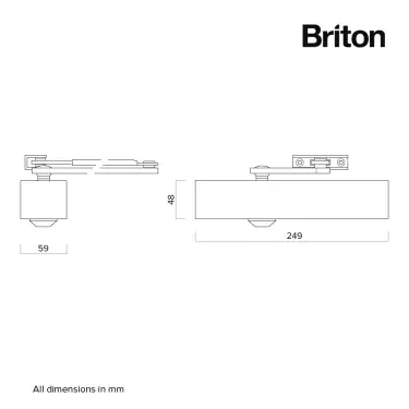 Click Here To Enlarge This Photo Of BRITON 2003V&period;SES Adjustable Power Size 2-4 Overhead Door Closer - Silver