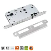 BRITON 5420&period;60&period;R&period;SS DIN Euro Profile Sashlock Case with Radius Corners - 72mm Centres - 60mm Backset - Satin Stainless Steel
