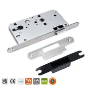 BRITON 5440&period;60&period;R&period;SS DIN Latch Case with Radius Corners - 60mm Backset - Satin Stainless Steel
