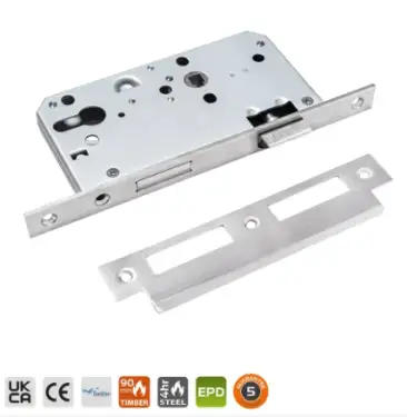 Click Here To Enlarge This Photo Of BRITON 5420&period;60&period;S&period;SS DIN Euro Profile Sashlock Case with Square Corners - 72mm Centres - 60mm Backset - Satin Stainless Steel