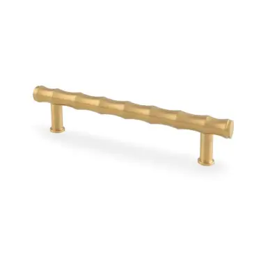 Click Here To Enlarge This Photo Of AW809B-128-SBPVD - Alexander & Wilks Crispin Bamboo T-bar Cupboard Pull Handle - Satin Brass - 128mm Centres