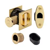 SQ2801-50-PB Heritage Brass Tubular Hook Lock with Square Flush Privacy Turn & Release Polished Brass
