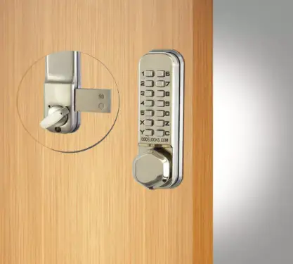 Click Here To Enlarge This Photo Of Codelocks CL200 SS Light Duty Mechanical Surface Deadbolt Digital Lock - Stainless Steel