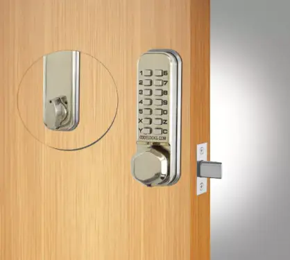 Click Here To Enlarge This Photo Of Codelocks CL210 SS Light Duty Mechanical Mortice Deadbolt Digital Lock - Stainless Steel