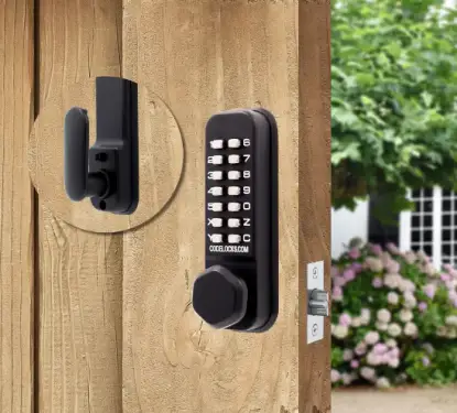 Click Here To Enlarge This Photo Of Codelocks CL255 BK MG Light Duty Mechanical Digital Lock with 60mm Tubular Latch & Hold Open Function - Black Marine Grade