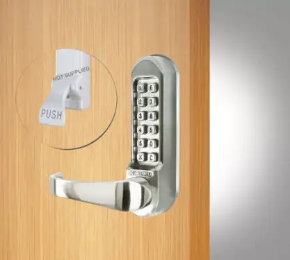 Click Here To Enlarge This Photo Of Codelocks CL500 SS PK Heavy Duty Mechanical Digital Lock &lpar;Front Plate Only for use with Panic Hardware&rpar; -Stainless Steel