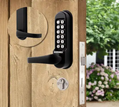 Click Here To Enlarge This Photo Of Codelocks CL520 BK MG Heavy Duty Mechanical Digital Lock with Anti-Panic Mortice Lock - Black Marine Grade