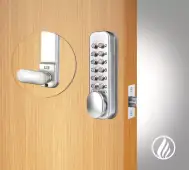Codelocks CL160 FIRE RATED Light Duty QuickCode Mechanical Digital Lock with 60mm Tubular Latch & Hold Open Function - Silver &lpar;99648&rpar;