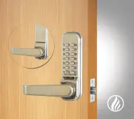 Codelocks CL415 FIRE RATED Medium Duty Mechanical Digital Lock with 60mm Tubular Latch & Code Free Option - Stainless Steel &lpar;97295&rpar;