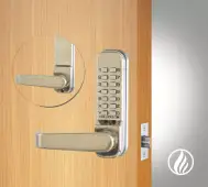 Codelocks CL410 FIRE RATED Medium Duty Mechanical Digital Lock with 60mm Tubular Latch - Stainless Steel &lpar;90670&rpar;