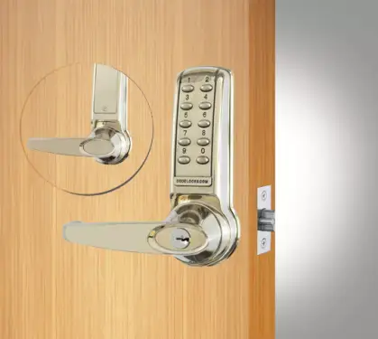 Click Here To Enlarge This Photo Of Codelocks CL4010 FIRE RATED Medium Duty Electronic Digital Lock with 60mm Tubular Latch & Hold Open Function - Brushed Steel &lpar;96941&rpar;