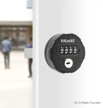 Click Here To Enlarge This Photo Of Codelocks KL10 BK PU KitLock Mechanical Digital Combination Lock with Key Override - Black &lpar;Public Function&rpar;