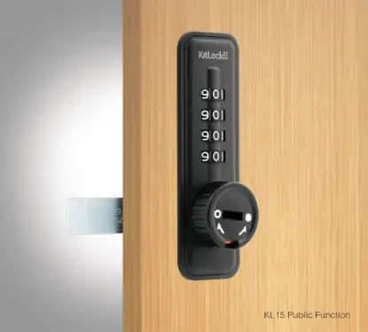 Click Here To Enlarge This Photo Of Codelocks KL15 BK PU KitLock Mechanical Digit Combination Lock &lpar;Vertical - Public&rpar; - Black