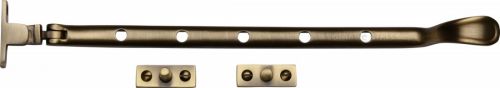 Click Here To Enlarge This Photo Of V990 12-AT Heritage Brass Casement Window Stay Spoon Pattern 12" Antique Brass Finish