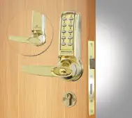 Codelocks CL4020 PB Medium Duty Electronic Digital Lock with Anti-Panic Mortice Lock&comma; Key Override & Code Free Option - Polished Brass