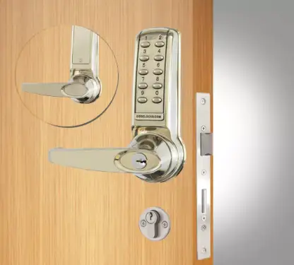 Click Here To Enlarge This Photo Of Codelocks CL4020 SS Medium Duty Electronic Digital Lock with Anti-Panic Mortice Lock&comma; Key Override & Code Free Option - Stainless Steel