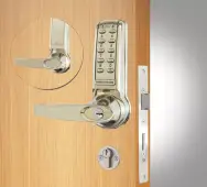 Codelocks CL4020 SS Medium Duty Electronic Digital Lock with Anti-Panic Mortice Lock&comma; Key Override & Code Free Option - Stainless Steel