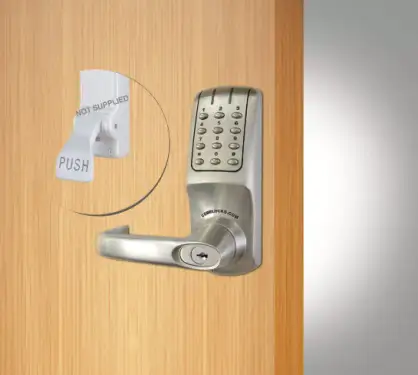 Click Here To Enlarge This Photo Of Codelocks CL5000 BS PK Heavy Duty Electronic Digital Lock with Key Override &lpar;Front Plate Only for use with Panic Hardware&rpar; - Brushed Steel