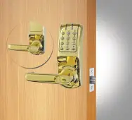 Codelocks CL5010 PB Heavy Duty Electronic Digital Lock with 60mm Tubular Latch&comma; Key Override & Code Free Option - Polished Brass