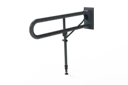 115SC&sol;DG Fitzroy of London 800mm Friction Hinged Support Rail &lpar;Stainless Steel&rpar; with Concealed Fixings & Support Leg - Dark Grey &lpar;RAL 7016&rpar;