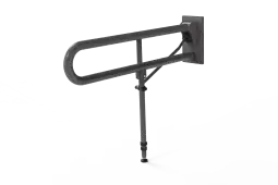 115SC&sol;GY Fitzroy of London 800mm Friction Hinged Support Rail &lpar;Stainless Steel&rpar; with Concealed Fixings & Support Leg - Grey &lpar;RAL 7005&rpar;