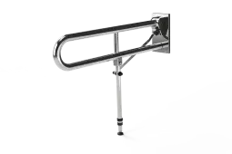 115SC&sol;SP Fitzroy of London 800mm Friction Hinged Support Rail &lpar;Stainless Steel&rpar; with Concealed Fixings & Support Leg - Polished
