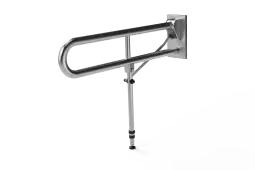115SC&sol;SS Fitzroy of London 800mm Friction Hinged Support Rail &lpar;Stainless Steel&rpar; with Concealed Fixings & Support Leg - Satin