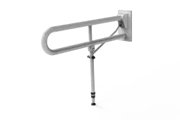 115SC&sol;WH Fitzroy of London 800mm Friction Hinged Support Rail &lpar;Stainless Steel&rpar; with Concealed Fixings & Support Leg - White &lpar;RAL 9016&rpar;