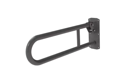 Click Here To Enlarge This Photo Of 211865&sol;GY Fitzroy of London 650mm Lift and Lock Hinged Support Rail &lpar;Stainless Steel&rpar; with Exposed Fixings - Grey &lpar;RAL 7005&rpar;
