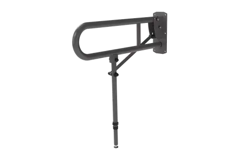 Click Here To Enlarge This Photo Of 211965&sol;GY Fitzroy of London 650mm Lift and Lock Hinged Support Rail &lpar;Stainless Steel&rpar; with Exposed Fixings & Support Legs - Grey &lpar;RAL 7005&rpar;