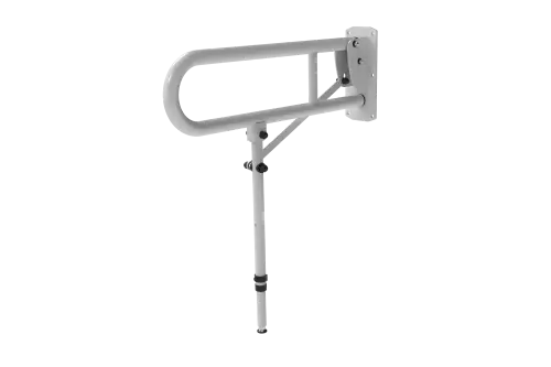 Click Here To Enlarge This Photo Of 211965&sol;WH Fitzroy of London 650mm Lift and Lock Hinged Support Rail &lpar;Stainless Steel&rpar; with Exposed Fixings & Support Legs - White &lpar;RAL 9016&rpar;