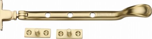 Click Here To Enlarge This Photo Of V990 8-SB Heritage Brass Casement Window Stay Spoon Pattern 8" Satin Brass Finish