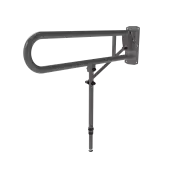 211980&sol;GY Fitzroy of London 800mm Lift and Lock Hinged Support Rail &lpar;Stainless Steel&rpar; with Exposed Fixings & Support Legs - Grey &lpar;RAL 7005&rpar;
