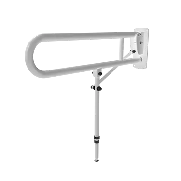 Click Here To Enlarge This Photo Of 211980&sol;WH Fitzroy of London 800mm Lift and Lock Hinged Support Rail &lpar;Stainless Steel&rpar; with Exposed Fixings & Support Legs - White &lpar;RAL 9016&rpar;