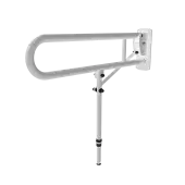 211980&sol;WH Fitzroy of London 800mm Lift and Lock Hinged Support Rail &lpar;Stainless Steel&rpar; with Exposed Fixings & Support Legs - White &lpar;RAL 9016&rpar;