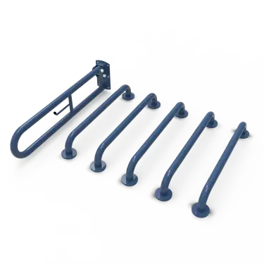 Click Here To Enlarge This Photo Of 230003&sol;DB Fitzroy of London &lpar;Rail Only&rpar; Doc M Toilet Pack &lpar;Mild Steel&rpar; with Concealed Fixings - Dark Blue &lpar;RAL 5011&rpar;