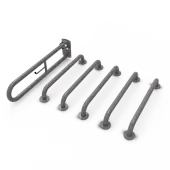 230003&sol;GY Fitzroy of London &lpar;Rail Only&rpar; Doc M Toilet Pack &lpar;Mild Steel&rpar; with Concealed Fixings - Grey &lpar;RAL 7005&rpar;