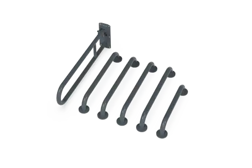 Click Here To Enlarge This Photo Of 230005&sol;DG Fitzroy of London &lpar;Rail Only&rpar; Doc M Toilet Pack &lpar;Stainless Steel&rpar; with Concealed Fixings - Dark Grey &lpar;RAL 7016&rpar;