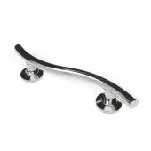 310248&sol;SP Fitzroy of London 480mm Contemporary Curved Grab Rail &lpar;Stainless Steel&rpar; with Concealed Nylon Flange - Polished