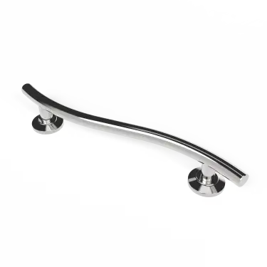 Click Here To Enlarge This Photo Of 310262&sol;SP Fitzroy of London 620mm Contemporary Curved Grab Rail &lpar;Stainless Steel&rpar; with Concealed Nylon Flange - Polished