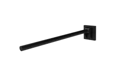 310480C&sol;MB Fitzroy of London 800mm Contemporary Single Arm Friction Hinged Support Rail &lpar;Stainless Steel&rpar; with Concealed Fixings - Matt Black &lpar;RAL 9005&rpar;
