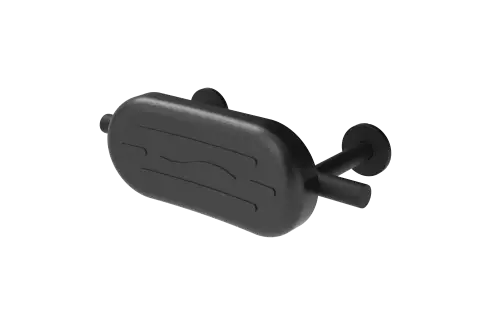 Click Here To Enlarge This Photo Of 311300&sol;MB Fitzroy of London Luxury Stainless Steel Back Rest Rail with Concealed Fixings & Black Polyurethane Pad &lpar;Overall Projection 220mm&rpar; - Matt Black &lpar;RAL 9005&rpar;