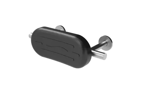 Click Here To Enlarge This Photo Of 311300&sol;SS Fitzroy of London Luxury Stainless Steel Back Rest Rail with Concealed Fixings & Black Polyurethane Pad &lpar;Overall Projection 220mm&rpar; - Satin