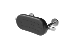 311300&sol;SS Fitzroy of London Luxury Stainless Steel Back Rest Rail with Concealed Fixings & Black Polyurethane Pad &lpar;Overall Projection 220mm&rpar; - Satin