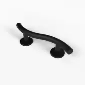 311635&sol;MB Fitzroy of London 355mm Luxury Curved Grab Rail &lpar;Stainless Steel&rpar; with Concealed Fixings - Matt Black &lpar;RAL 9005&rpar;
