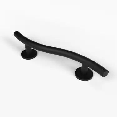 Click Here To Enlarge This Photo Of 311648&sol;MB Fitzroy of London 480mm Luxury Curved Grab Rail &lpar;Stainless Steel&rpar; with Concealed Fixings - Matt Black &lpar;RAL 9005&rpar;